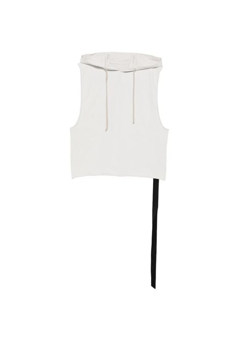 canotta hooded tunic uomo bianco latte RICK OWENS DRKSHDW | DU01F4165 RIGP51